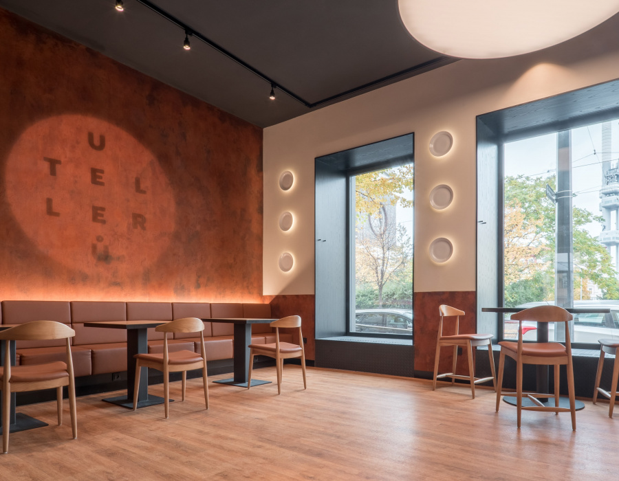 Oxydecor, Corten effect vertical coating. U Tellerù restaurant, Prague. Project: 20-20 Architekti. 03