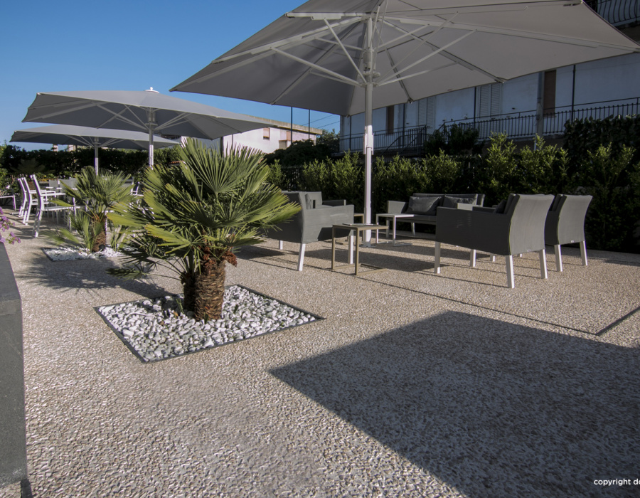 ItalianTerrazzo®, washed gravel floor, Cipria color, Hotel Nettuno, Nuoro, Italy. Project: dom ECO studio. 04